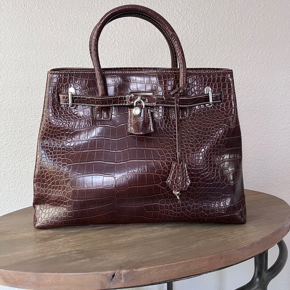 Faux alligator handbag